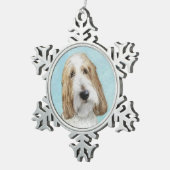 Grand Basset Griffon Vendeen - Original Dog Art Schneeflocken Zinn-Ornament (Rechts)