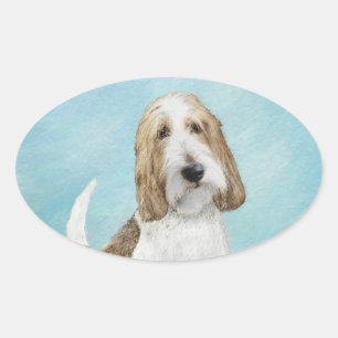 Grand Basset Griffon Vendéen - Originale Hundekuns Ovaler Aufkleber