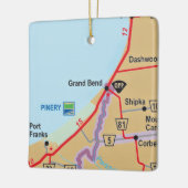 Grand Bend Ontario Karte Keramikornament (Links)