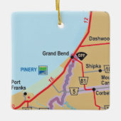 Grand Bend Ontario Karte Keramikornament (Vorderseite)