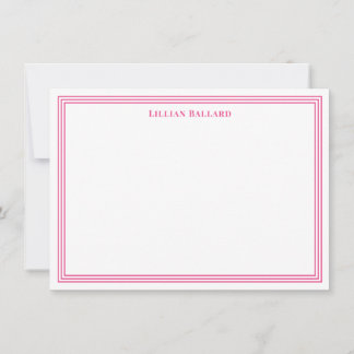Grand Border Bright Pink Note Card Mitteilungskarte
