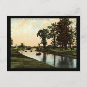 Grand Canal, Belle Isle Park, Detroit Vintage Postkarte