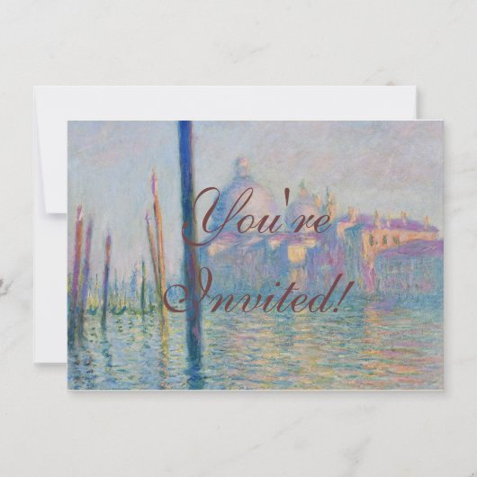 Grand Canal Monet Venice Italien Klassische Malere Einladung (Vorderseite)