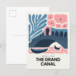Grand Canal Venedig Italien abstrakt Reise floral Postkarte