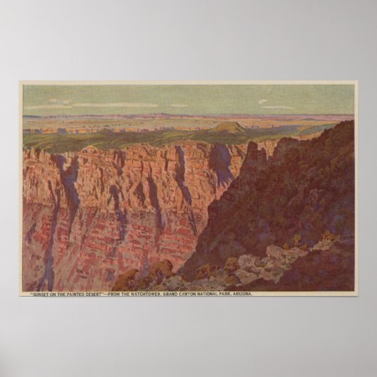Grand Canyon, Arizona - Sonnenuntergang in den Gem Poster (Vorne)