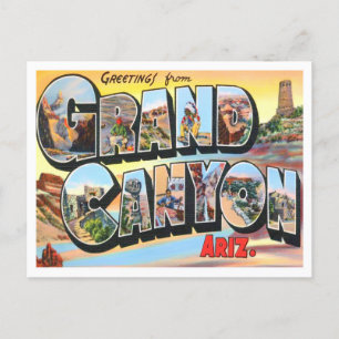Grand Canyon, Arizona Vintage Große Buchstaben Pos Postkarte