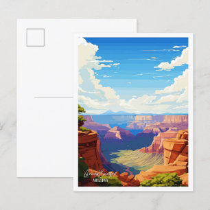 Grand Canyon Arizona Vintage Reiseillustration Postkarte