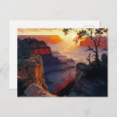 Grand Canyon bei Sunset Digital Painting Postkarte (Vorne/Hinten)