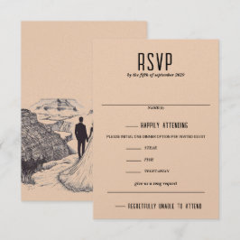 Grand Canyon Couple Food Choice und Song Request RSVP Karte