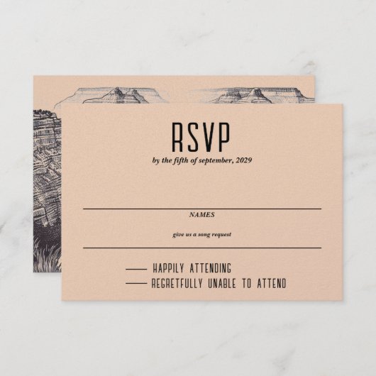 Grand Canyon Couple RSVP Karte (Vorne/Hinten)