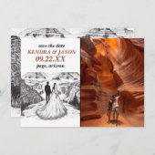 Grand Canyon Couple Save the Date Einladung (Vorne/Hinten)