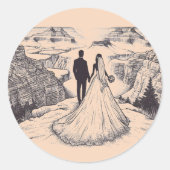 Grand Canyon Couple Wedding Runder Aufkleber (Vorderseite)