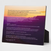 Grand Canyon Desiderata Plaque Fotoplatte (Seite)