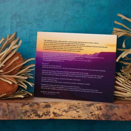 Grand Canyon Desiderata Plaque Fotoplatte (Seite)