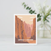 Grand Canyon Famous Travel Place Illustration Postkarte (Stehend Vorderseite)