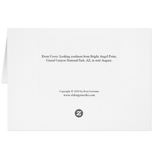 Grand Canyon/Grand Day Card (Rückseite Horizontal)