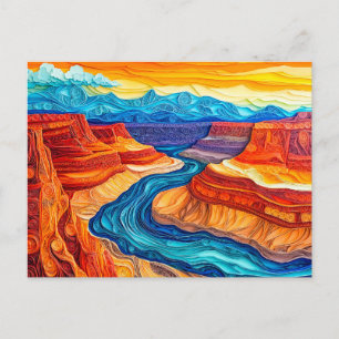 Grand-Canyon-Landschaft im Quilling-Stil Postkarte