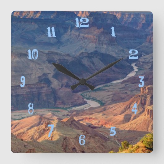 Grand Canyon National Park, Ariz Quadratische Wanduhr (Vorderseite)