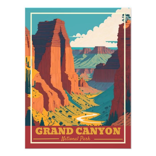Grand Canyon National Park Arizona Vintage Fotodruck (Vorne)