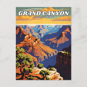 Grand Canyon National Park Illustration Retro Aest Postkarte