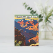 Grand Canyon National Park Illustration Retro Deko Postkarte (Stehend Vorderseite)