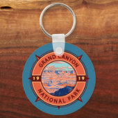 Grand Canyon National Park Retro Compass Emblem Schlüsselanhänger (Vorderseite)