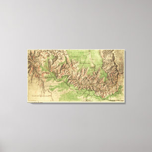 Grand Canyon nationale ParkPanoramic Karte Leinwanddruck