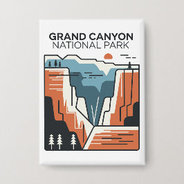 Grand Canyon Nationalpark Abstrakt Illustration Button
