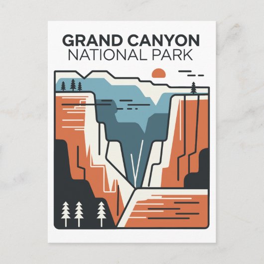Grand Canyon Nationalpark Abstrakt Illustration Feiertagspostkarte (Vorderseite)