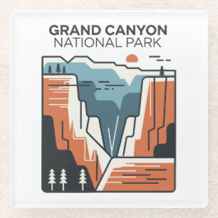 Grand Canyon Nationalpark Abstrakt Illustration Glasuntersetzer
