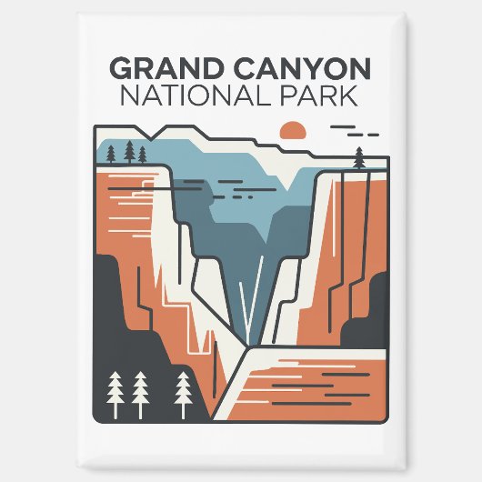 Grand Canyon Nationalpark Abstrakt Illustration Magnet (Vorderseite)