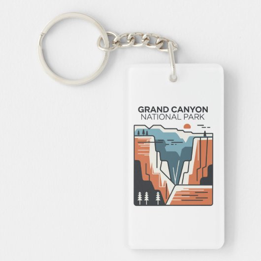 Grand Canyon Nationalpark Abstrakt Illustration Schlüsselanhänger (Vorderseite)