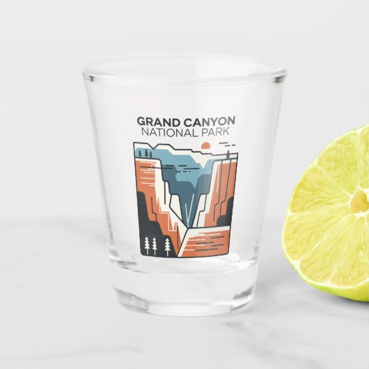 Grand Canyon Nationalpark Abstrakt Illustration Schnapsglas (Vorderseite)