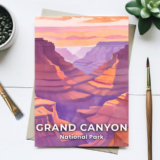 Grand Canyon Nationalpark Aquarell Reise Postkarte