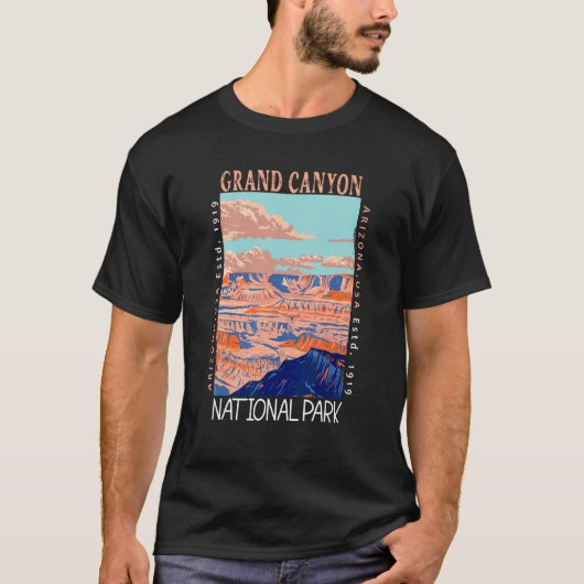 Grand Canyon Nationalpark Arizona Distressed Vint T-Shirt (Vorderseite)