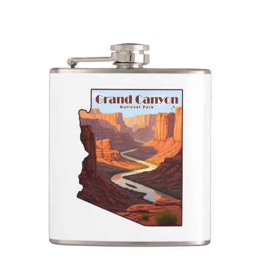 Grand Canyon Nationalpark Arizona Karte Flachmann (Vorderseite)