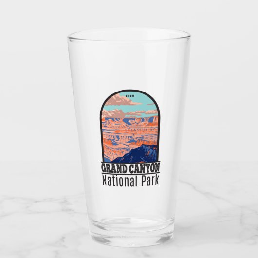 Grand Canyon Nationalpark Arizona Vintag Glas (Vorderseite)