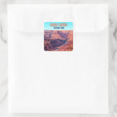 Grand Canyon Nationalpark Arizona Vintag Quadratischer Aufkleber (Tasche)