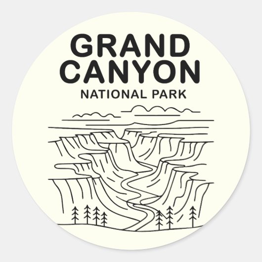 Grand Canyon Nationalpark Art Runder Aufkleber (Vorderseite)