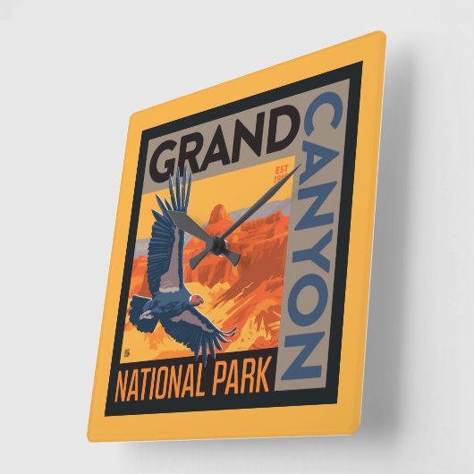 Grand Canyon Nationalpark | Condors Quadratische Wanduhr (Winkel)