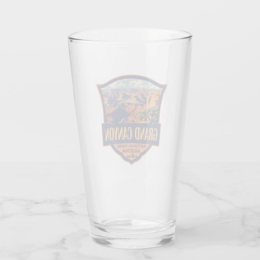 Grand Canyon Nationalpark Illustration Glas (Rückseite)
