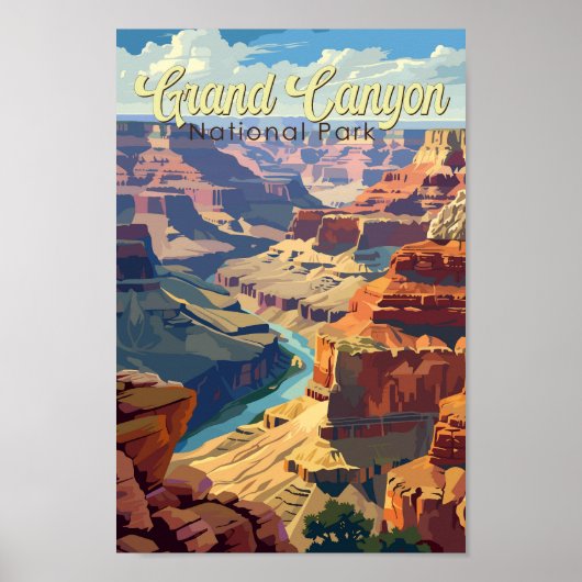 Grand Canyon Nationalpark Illustration Poster (Vorne)