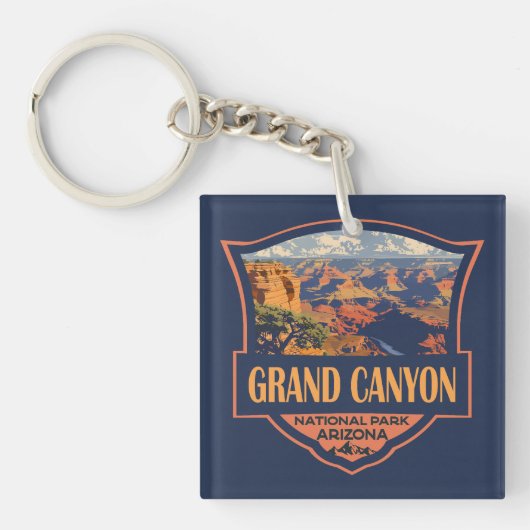 Grand Canyon Nationalpark Illustration Schlüsselanhänger (Vorderseite)