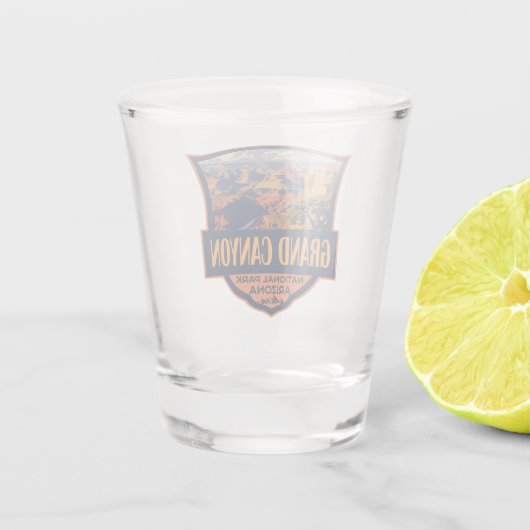 Grand Canyon Nationalpark Illustration Schnapsglas (Rückseite)