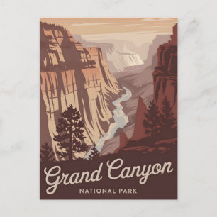 Grand Canyon Nationalpark im Vintage-Stil Postkarte