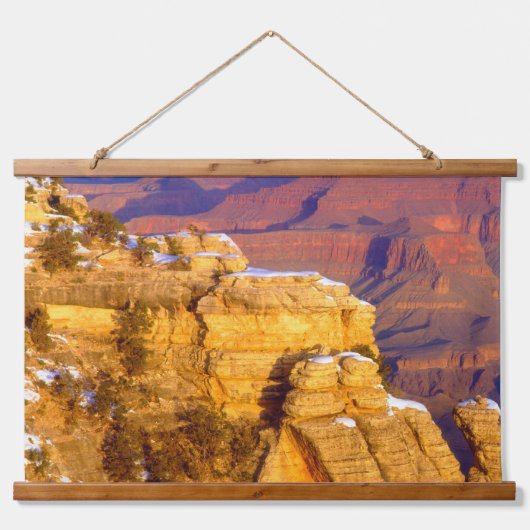 Grand Canyon Nationalpark im Winter Wandteppich Mit Holzrahmen (Vorne)