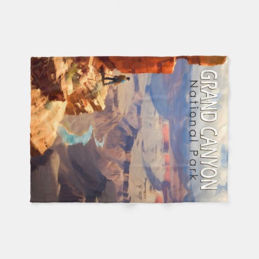 Grand Canyon Nationalpark Ölgemälde Kunst, Dichtun Fleecedecke (Vorderseite (Horizontal))