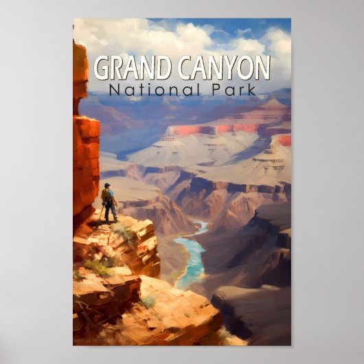Grand Canyon Nationalpark Ölgemälde Kunst, Dichtun Poster (Vorne)