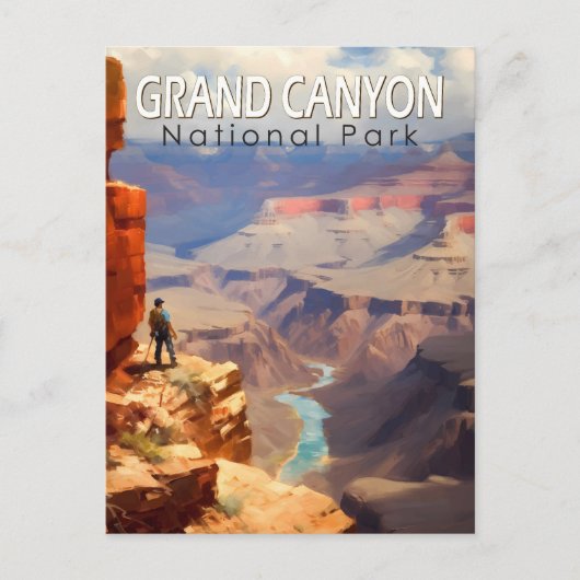 Grand Canyon Nationalpark Ölgemälde Kunst, Dichtun Postkarte (Vorderseite)
