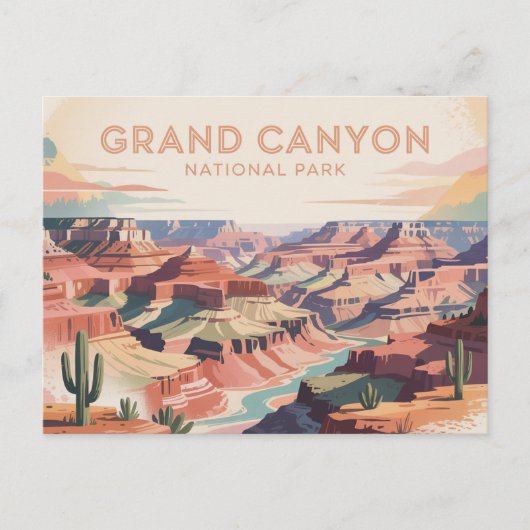 Grand Canyon Nationalpark Postcard Vintag Postkarte (Vorderseite)